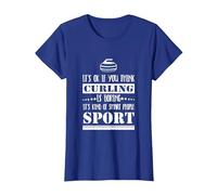 Curling Lover Smart People Sport Maglietta, Donna, Blu Reale, XS