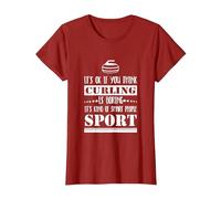 Curling Lover Smart People Sport Maglietta, Donna, Mirtillo Rosso, M