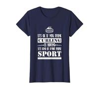 Curling Lover Smart People Sport Maglietta, Donna, Navy, M