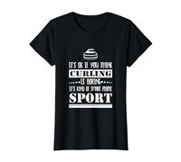 Curling Lover Smart People Sport Maglietta, Donna, Nero, M