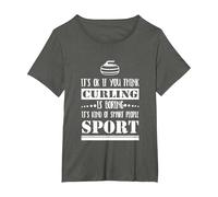 Curling Lover Smart People Sport Maglietta, Donna Plus-Size, Asfalto, 5X