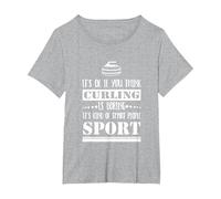 Curling Lover Smart People Sport Maglietta, Donna Plus-Size, Grigio Melange, 5X