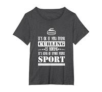 Curling Lover Smart People Sport Maglietta, Donna Plus-Size, Grigio Scuro, 5X
