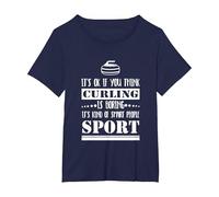 Curling Lover Smart People Sport Maglietta, Donna Plus-Size, Navy, 5X