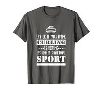 Curling Lover Smart People Sport Maglietta, Uomo, Asfalto, M