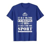 Curling Lover Smart People Sport Maglietta, Uomo, Blu Reale, M