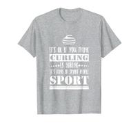 Curling Lover Smart People Sport Maglietta, Uomo, Grigio Melange, M