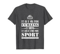 Curling Lover Smart People Sport Maglietta, Uomo, Grigio Scuro, M