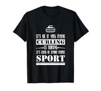 Curling Lover Smart People Sport Maglietta, Uomo, Nero, M