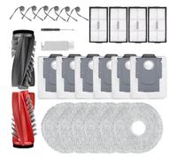 Curlingooㅤㅤ 25 pezzi di ricambio compatibili con Roborock Saros 10R/saros 20 Robot aspirapolvere tra cui 1 spazzola principale, 6 spazzole laterali, 4 filtri, 6 sacchetti per la polvere, 6 panni mocio