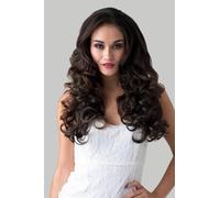 Curly brown half wig hairpiece: Susan dark chocolate brown #6