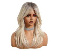 Curly Natural Fashion Beautiful Wig, Natural Wavy Blonde Synthetic Hair, 20 Inch Cosplay Wig, Soft Bouncy Curls for Daily Wear, Perfect for Weddings and Theme Party