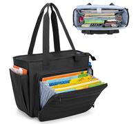 CURMIO Borsa da Lavoro per Insegnante, Borsa Professoressa con Scomparto Organizzatore di File Espandibile, Borsa Università per PC portatili e Materiale Scolastico, Nero