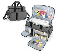 CURMIO Borsa da Trasporto per Macchine da Cucire, Borsa Universale con Piedini Inferiori compatibili con la Maggior Parte delle Macchine da Cucire Standard e Accessori, Grigio (Solo Borsa)