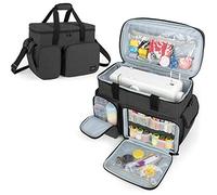 CURMIO Borsa da trasporto per macchine da cucire, borsa universale con piedini inferiori compatibili con la maggior parte delle macchine da cucire standard e accessori, Nero (solo Borsa)