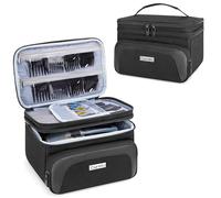 CURMIO Borsa per Tosatrice Doppio Strato, Custodia per Tagliacapelli Compatibile con Hatteker/SUPRENT/GLAKER/Andis Rasoio e Altri Strumenti per Parrucchieri Uomo, Nero