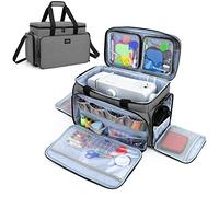 CURMIO Custodia da trasporto per macchina da cucire per la maggior parte delle macchine da cucire standard, borsa da viaggio universale con 2 tasche trasparenti rimovibili, Grigio