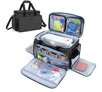 CURMIO Custodia da trasporto per macchina da cucire per la maggior parte delle macchine da cucire standard, borsa da viaggio universale con 2 tasche trasparenti rimovibili, Nero