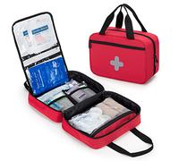 CURMIO Piccola Kit di Pronto Soccorso, Cassetta Pronto Soccorso di traumatologia di emergenza per escursioni, campeggio, auto, viaggi, casa e all'aperto, SOLO BORSA, Rosso