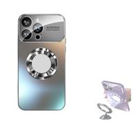 Curranet Lens Protection Hard Case for iPhone,Magnetic Charging Aluminum Metal Bumper Shell,Anti-Fingerprint Matte Shell, Full Camera Protection,For iPhone16/15/14/13pro Max (Gray,For iphone 16 Pro)
