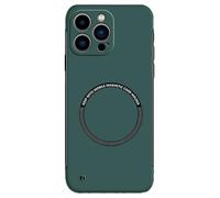 Curranet Magnetic Frameless Hard Case for iPhone 11/12/13/14/15/16/17 Series, Ultra Thin Anti-Shock and Anti-Scratch Hard Phone Borderless Magnetic Cases (Dark green,for Xs Max)