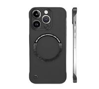 Curranet Magnetic Frameless Hard Case for iPhone 17 Series, Ultra Thin Hard Pc Magnetic Frameless Case, for 17/16/15/14 Pro Max (15plus,Black)