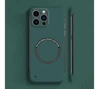 Curranet Magnetic Frameless Hard Case for iPhone, Thin Anti-Shock and Anti-Scratch Hard Phone Borderless Magnetic Cases for iPhone X/11/12/13/14/15/16/17 Pro Max (for 11 Pro,Dark green)