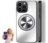 Curranet Magnetic Ring Hard Matte Case for iPhone, Curranet Lens Protection Hard Case with Magnetic Bracket, All-Inclusive Anti-Fall, Rotatable Foldable Ring Holder for iPhone (iphone12promax,White)