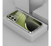 Curranet Scale Pattern Hard Case for Samsung, Curranet Scale Phone Case, Plating Tempered Glass, for Samsung S25 S24 S23 S22 S21 Series (For S20 fe,Grass Green)