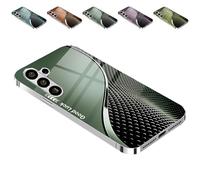 Curranet Scale Pattern Hard Case for Samsung, Plating Tempered Glass, Anti-Scratch Shockproof Protective Case for Samsung S25 S24 S23 S22 S21 S20 Series (Green,for S21)