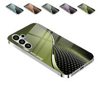 Curranet Scale Pattern Hard Case for Samsung, Plating Tempered Glass, Anti-Scratch Shockproof Protective Case for Samsung S25 S24 S23 S22 S21 S20 Series (Grass Green,for S23fe)