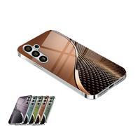Curranets Fish Scale Hard Case, Curranet Fish Scale Mobile Phone Case, Fishs cale Mobile Phone Hard Cases, Suitable For Samsung S24 S23 S22 Series (Brown,S24U)
