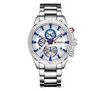 Curren 8275 - Orologio da polso sportivo da uomo, impermeabile, al quarzo, in acciaio inox Argento Bianco