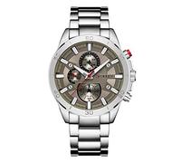 Curren 8275 - Orologio da polso sportivo da uomo, impermeabile, al quarzo, in acciaio inox Argento Bianco