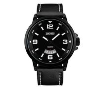 CURREN di affari di modo quarzo uomo di cuoio Banda Piazza Dial Data orologio da polso nero