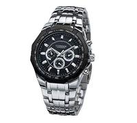 CURREN Guarda manopola rotonda Affari Moda Uomo Acciaio Orologio nero