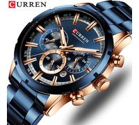 CURREN orologio da uomo orologi da uomo al quarzo sportivi di lusso delle migliori marche orologio da polso cronografo impermeabile in acciaio pieno da uomo Relogio Masculino black