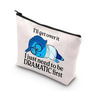 Current Mood Gift Sad Face I'll Get Over It I Just Need to Be Dramatic First Cosmetic Bag Cartoon Emotion Gift (Dramatic Bag UK)