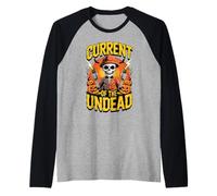 Current of The Undead Electricians Skeletons Halloween Maglia con Maniche Raglan