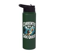Currently On A Side Quest Gamer Nerd Rpg Gaming Stainless Steel Insulated Water Bottle