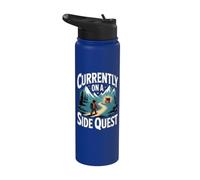 Currently On A Side Quest Gamer Nerd Rpg Gaming Stainless Steel Insulated Water Bottle
