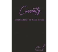 Currently Pretending to Take Notes - Sleepy Cat Notebook (6" x 9", 120 Pages): Funny black and purrple journal with doodle cat and a ZZZ back cover