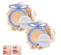 Currentlye Polvo Compacto, Gagk Matte Pressed Powder, Matte Wet And Dry Powder, Polvo Compacto Mate, Oil Control Flawless Makeup Setting Powder (#02 + #02)