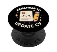 Curriculum divertente carino "Ricordati di aggiornare CV" PopSockets PopGrip Adesivo