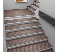 Curry 30 x 85 cm antiscivolo per scale, 4 pezzi, retro in gomma, per interni ed esterni, protegge le scale in marmo, tappetino antiscivolo per la sicurezza domestica