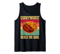 Currywurst Guarisce L'anima Divertente retrò Tedesco Cibo Gioco di Parole Foodie Canotta