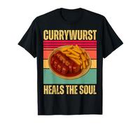 Currywurst Guarisce L'anima Divertente retrò Tedesco Cibo Gioco di Parole Foodie Maglietta
