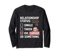 Cursed Christmas Relationship Status Holiday Sarcastic Elf Maglia a Manica