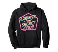 Cursive Is My Secret Code Scrittura di Calore |- Felpa con Cappuccio