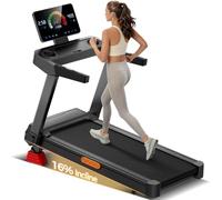 CURSOR - Tapis roulant per casa, con pendenza del 16%, 14 km/h, pieghevole, con cardiofrequenzimetro, motore silenzioso da 3,5 CV, indicatore LED, carico massimo 180 kg, maniglia
